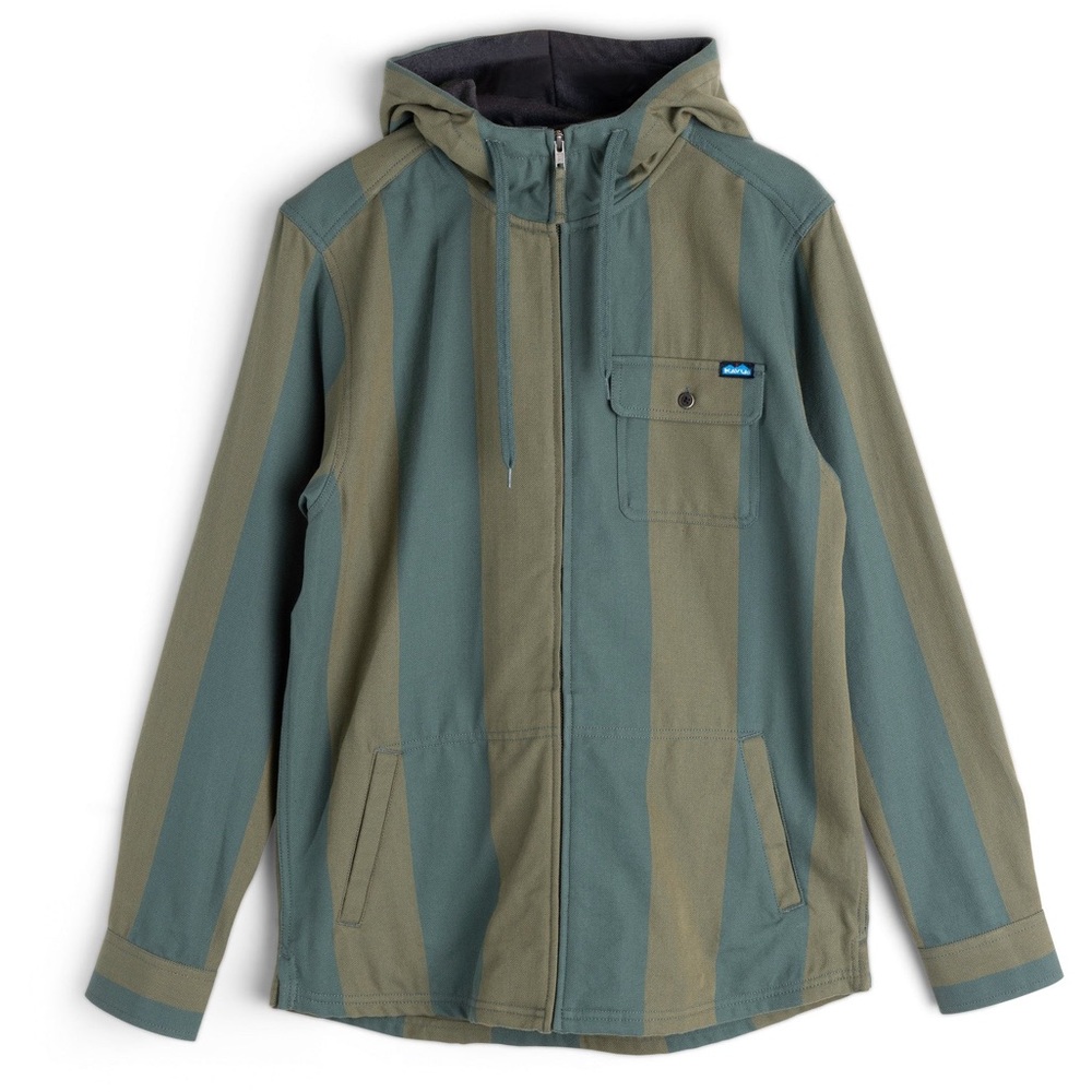 NEW KAVU Seaboard Hooded Shirt Jacket in Olive